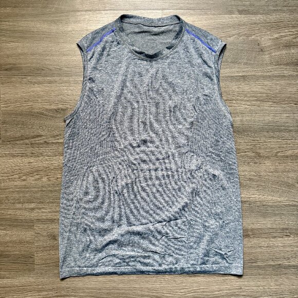 Lululemon Men's Metal Vent Muscle Shirt - Grey/Purple - Picture 1 of 6